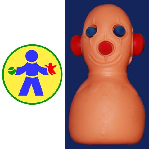 clown faced inflatable doll