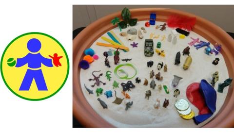 sand tray with toys